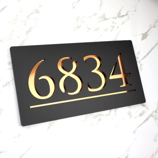 Custom double-layer acrylic house number address plaque