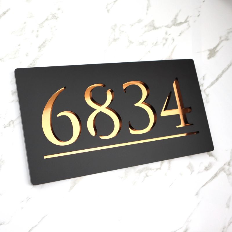 Custom double-layer acrylic house number address plaque