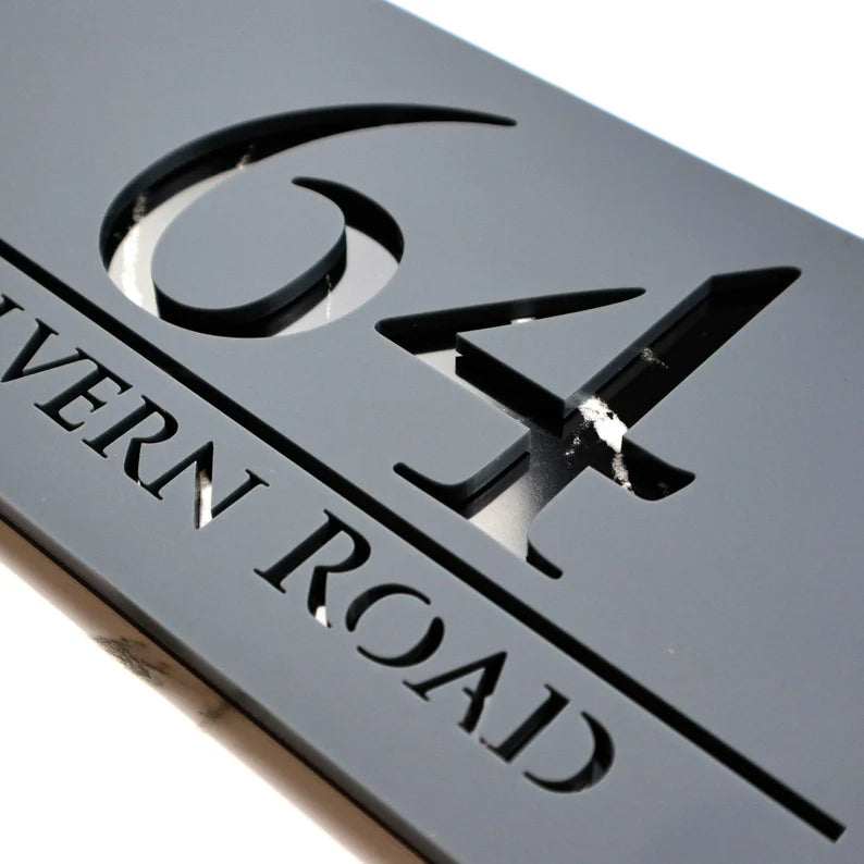 Custom double-layer acrylic house number address plaque – view 5