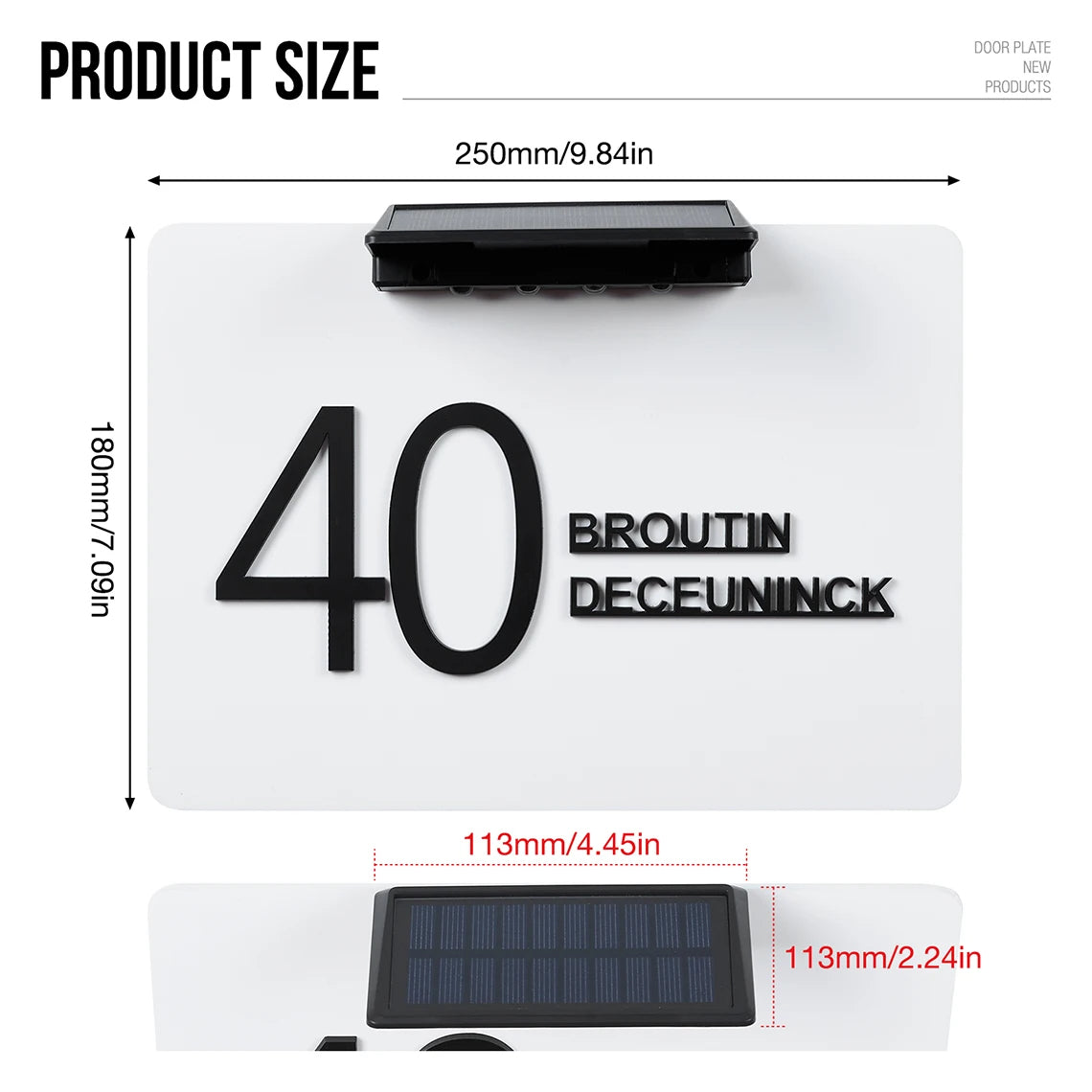 Personalized acrylic doorplate with warm LED light – view 4