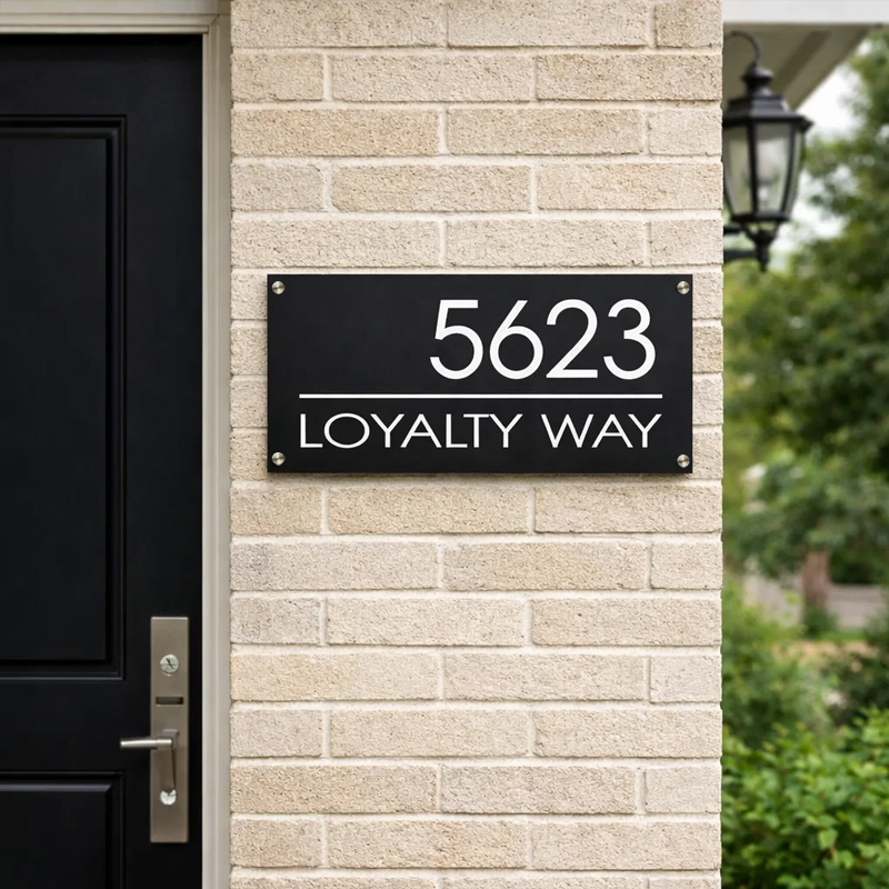 Custom illuminated LED house number sign – view 4