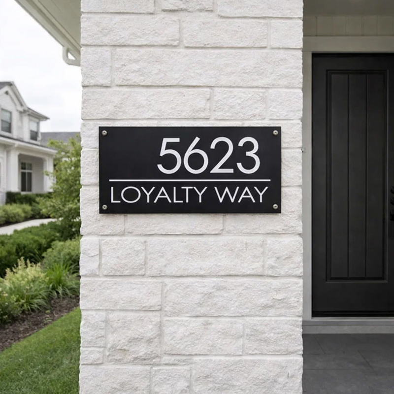 Custom illuminated LED house number sign – view 6