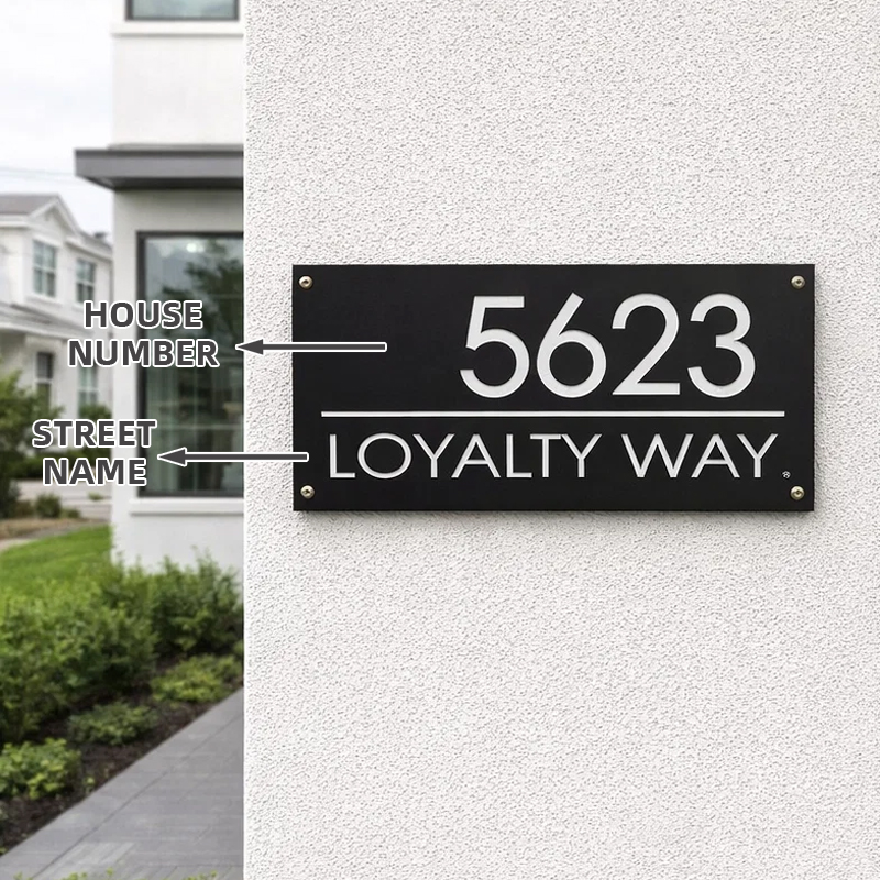 Custom illuminated LED house number sign – view 8
