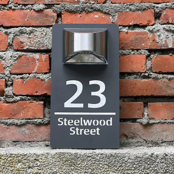 Personalized solar LED door plaque