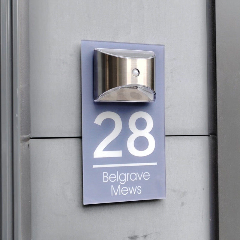 Personalized solar LED door plaque – view 10