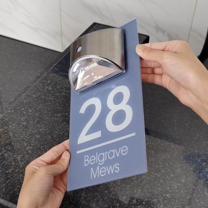 Personalized solar LED door plaque – view 11