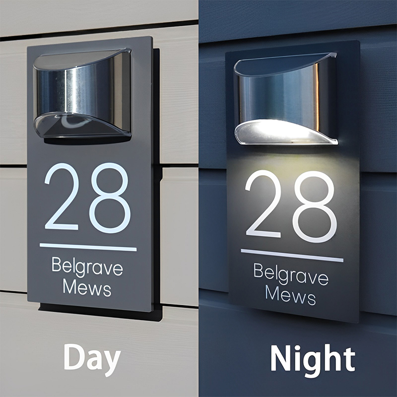 Personalized solar LED door plaque – view 12