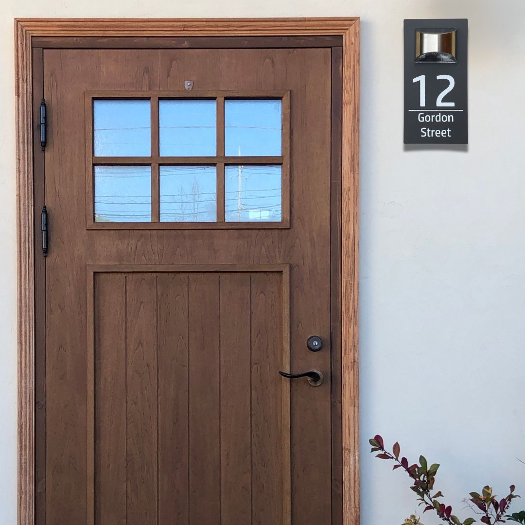 Personalized solar LED door plaque – view 14