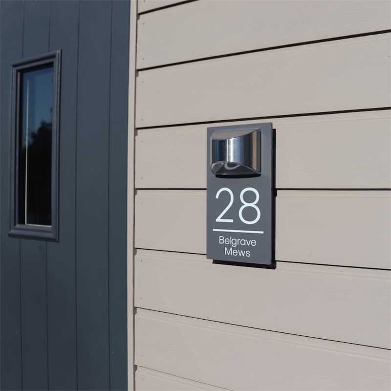 Personalized solar LED door plaque – view 15