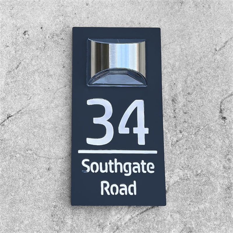 Personalized solar LED door plaque – view 5