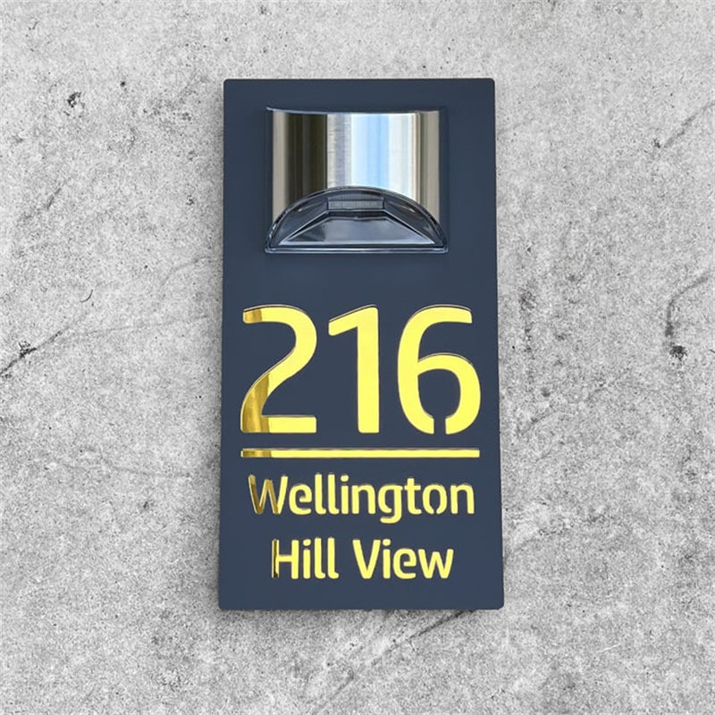 Personalized solar LED door plaque – view 6