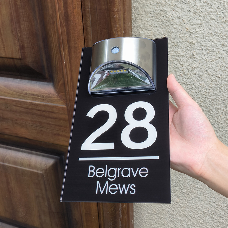 Personalized solar LED door plaque – view 8
