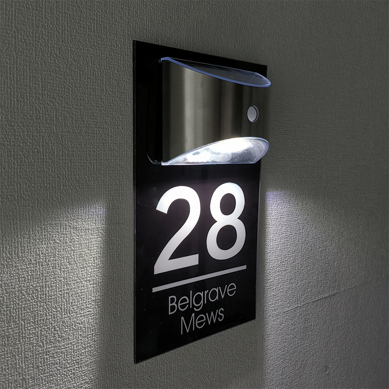 Personalized solar LED door plaque – view 9