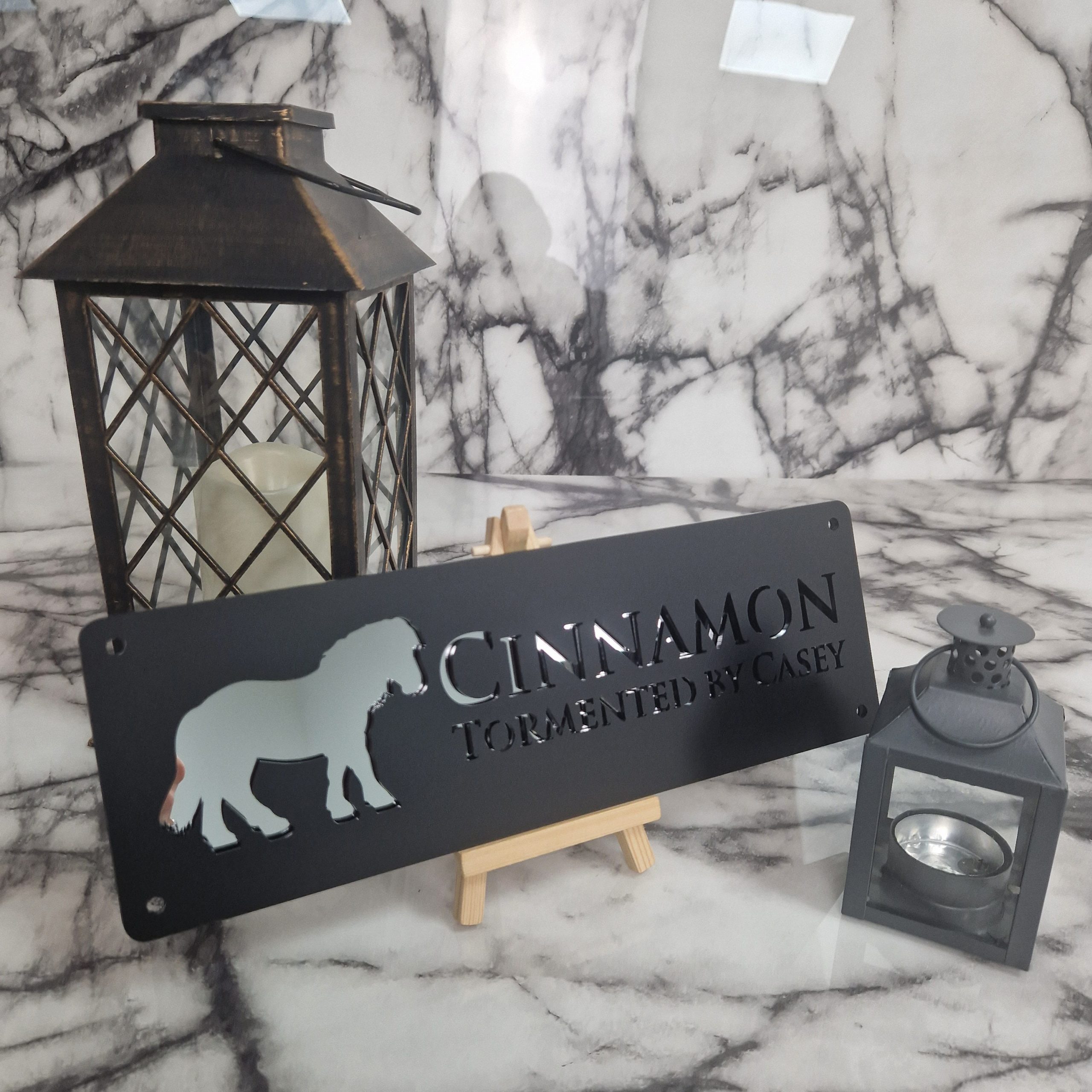 Personalized laser-cut horse stable name plaque – view 10