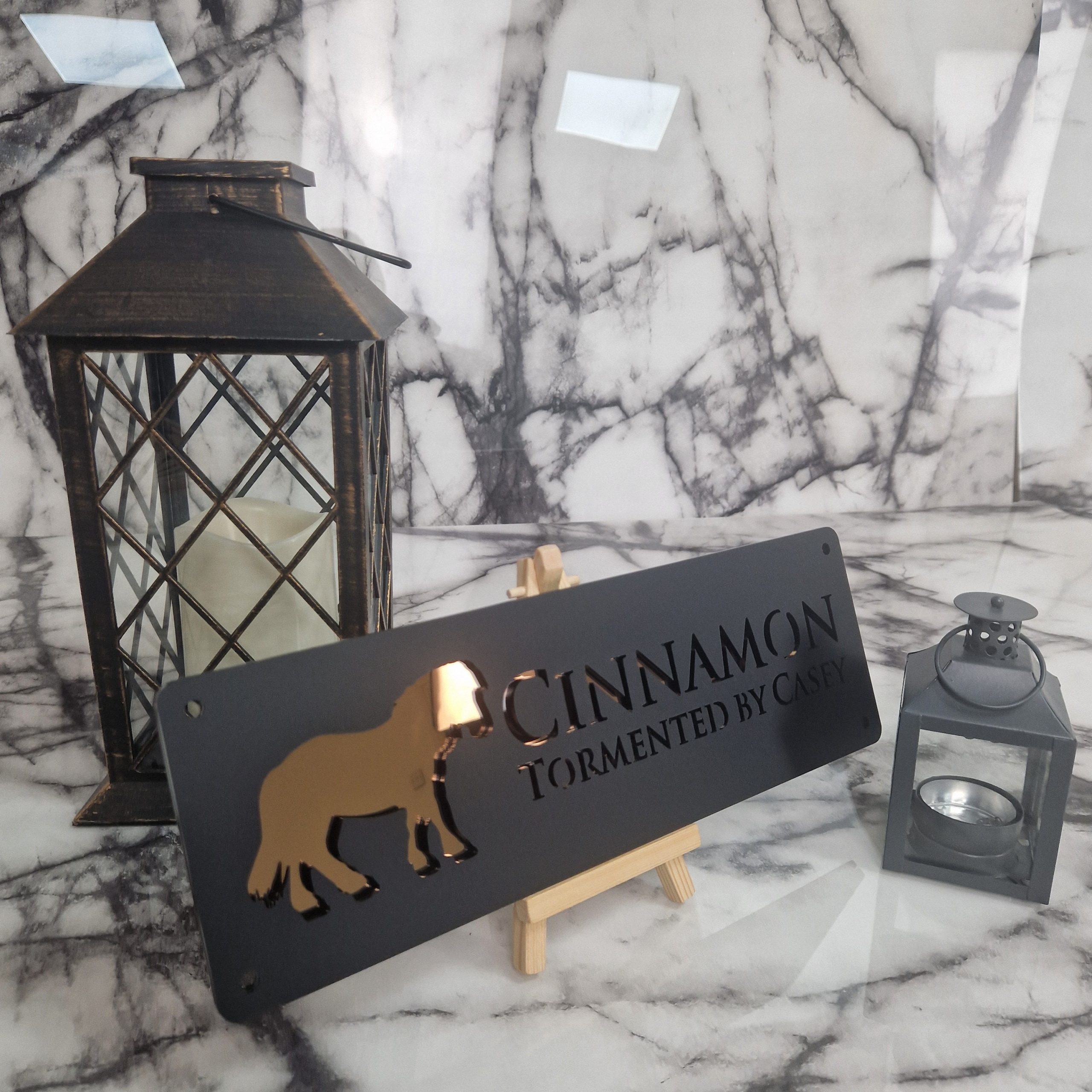 Personalized laser-cut horse stable name plaque – view 12