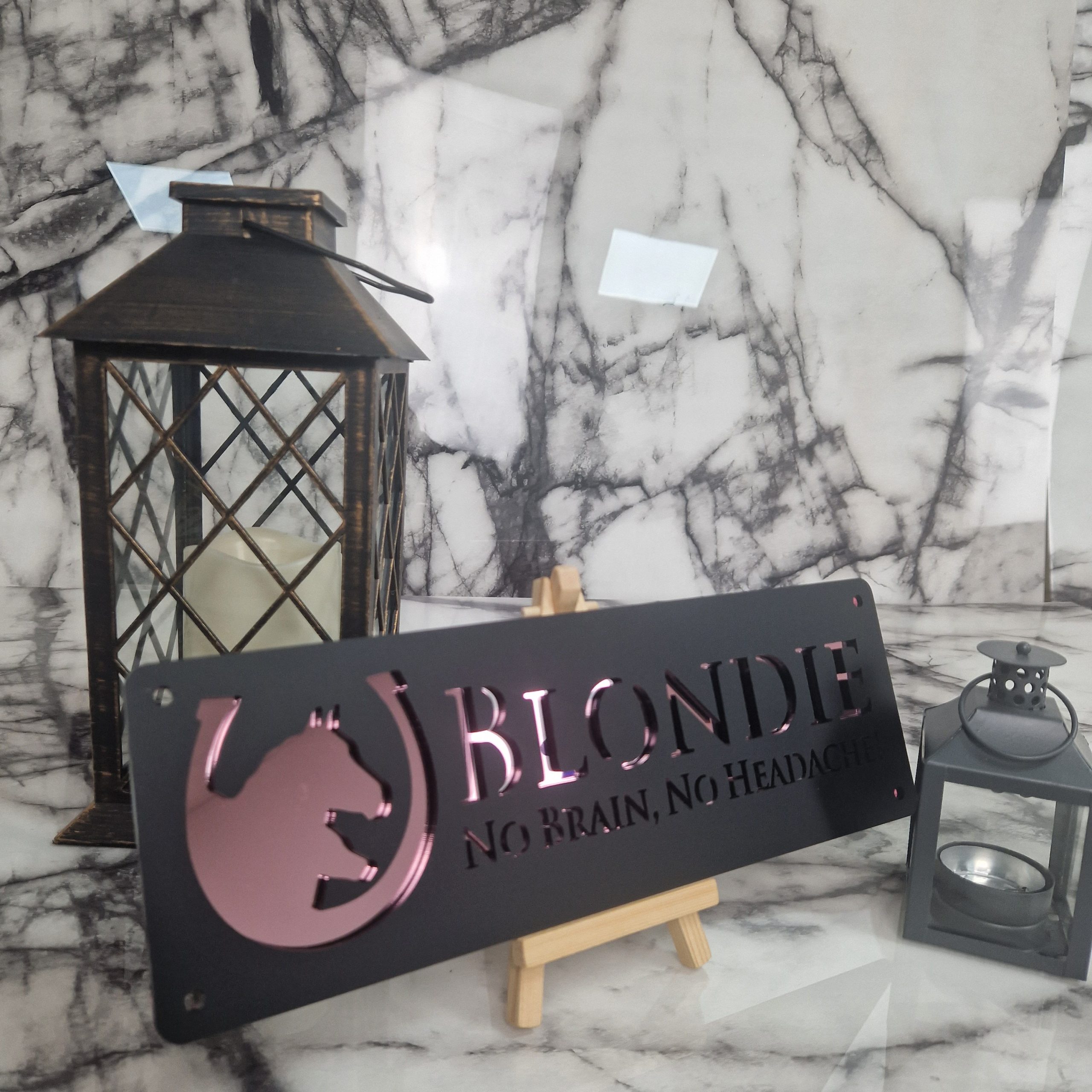 Personalized laser-cut horse stable name plaque – view 14