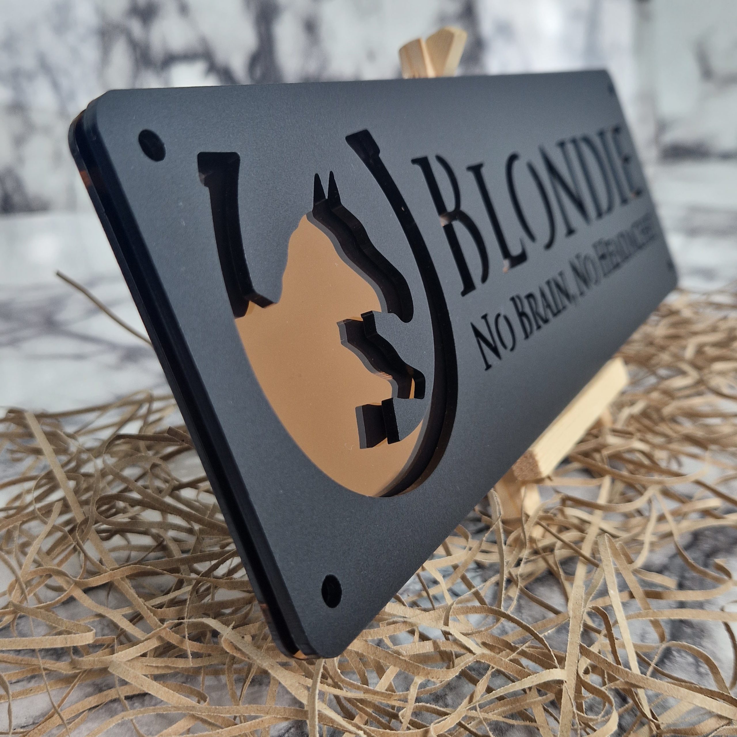 Personalized laser-cut horse stable name plaque – view 15