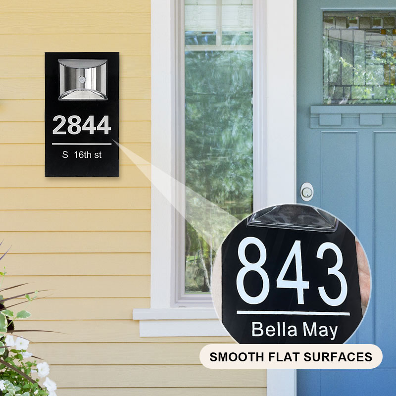 Personalized solar LED house number sign – view 5
