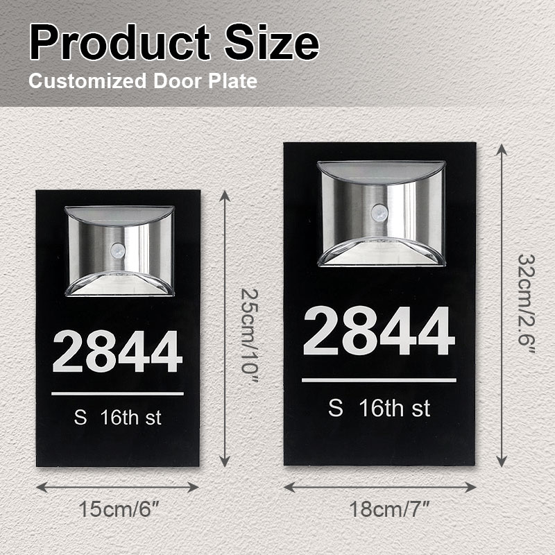 Personalized solar LED house number sign – view 6