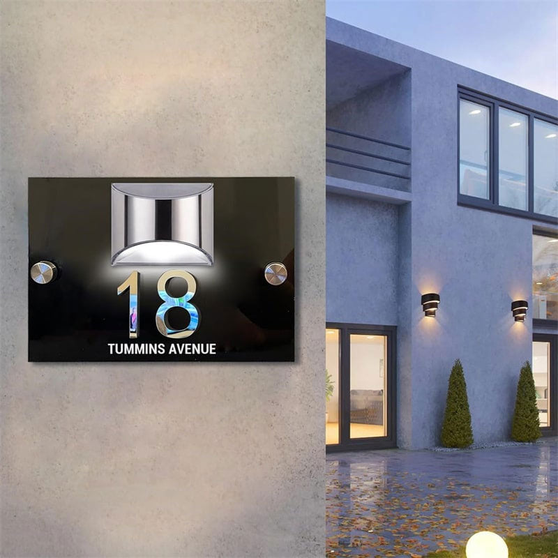 Personalized solar 3D house number sign – view 10