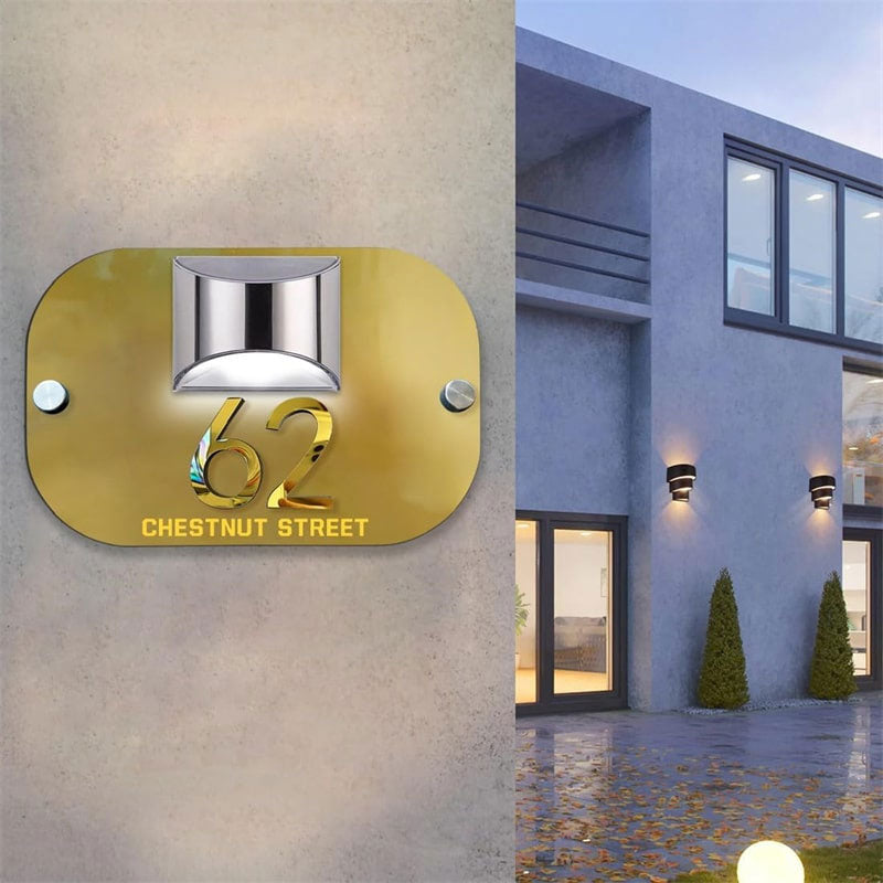 Personalized solar 3D house number sign – view 7