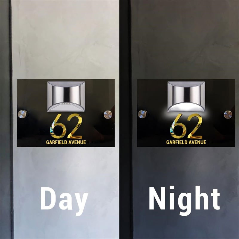 Personalized solar 3D house number sign – view 8