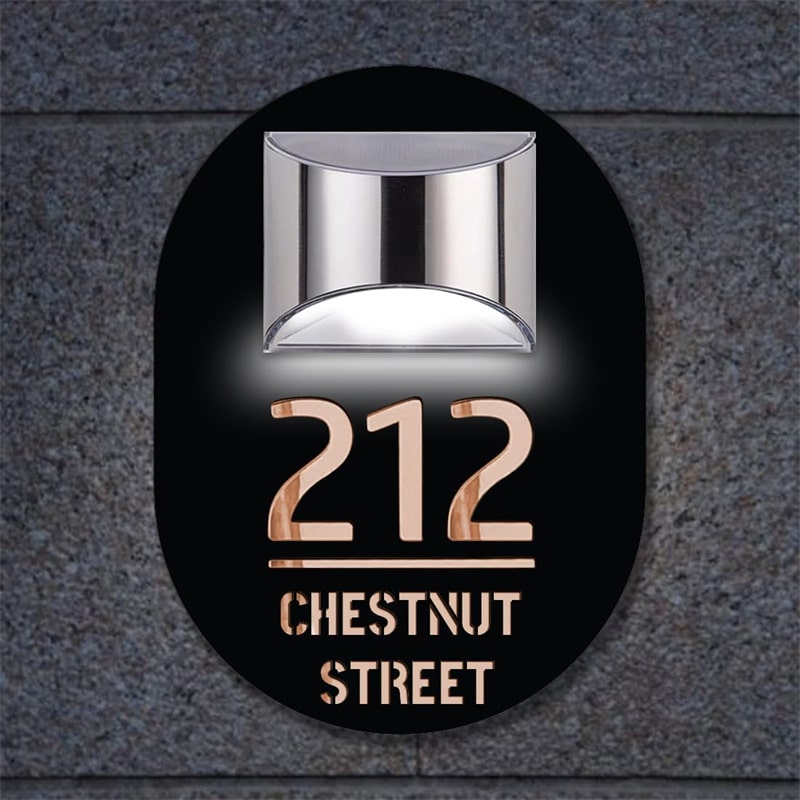 Double-layered hollow acrylic house sign detail