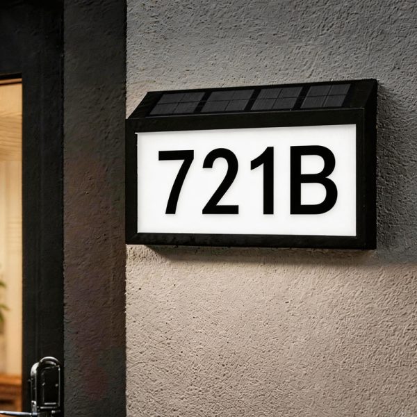 Personalized "Welcome Home" solar-powered doorplate