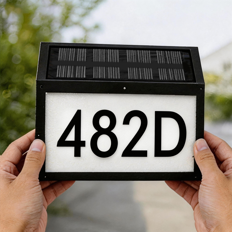 Personalized "Welcome Home" solar-powered doorplate – view 6